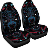 Dark Geometric Wolf Print Universal Fit Car Seat Covers 102422
