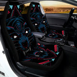 Dark Geometric Wolf Print Universal Fit Car Seat Covers 102422