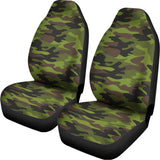 Dark Green And Black Camouflage Print Universal Fit Car Seat Covers 102422