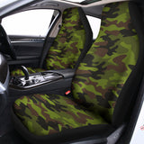 Dark Green And Black Camouflage Print Universal Fit Car Seat Covers 102422