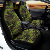 Dark Green And Black Camouflage Print Universal Fit Car Seat Covers 102422