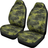 Dark Green Camouflage Print Universal Fit Car Seat Covers 102422
