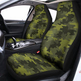 Dark Green Camouflage Print Universal Fit Car Seat Covers 102422
