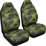 Dark Green Camouflage Print Universal Fit Car Seat Covers 102422