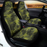 Dark Green Camouflage Print Universal Fit Car Seat Covers 102422
