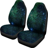 Dark Green Galaxy Space Print Universal Fit Car Seat Covers 102422