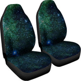 Dark Green Galaxy Space Print Universal Fit Car Seat Covers 102422
