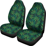 Dark Green Hemp Pattern Print Universal Fit Car Seat Covers 102422