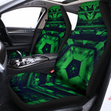 Dark Green Kaleidoscope Print Universal Fit Car Seat Covers 102422