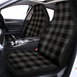 Dark Grey And Black Buffalo Check Print Universal Fit Car Seat Covers 102422