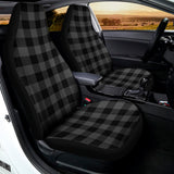 Dark Grey And Black Buffalo Check Print Universal Fit Car Seat Covers 102422