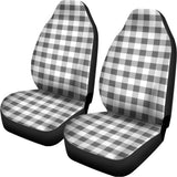 Dark Grey And White Gingham Print Universal Fit Car Seat Covers 102422