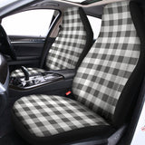 Dark Grey And White Gingham Print Universal Fit Car Seat Covers 102422