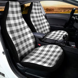 Dark Grey And White Gingham Print Universal Fit Car Seat Covers 102422