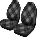 Dark Grey Argyle Pattern Print Universal Fit Car Seat Covers 102422