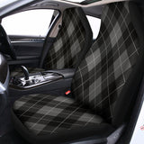 Dark Grey Argyle Pattern Print Universal Fit Car Seat Covers 102422