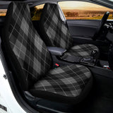 Dark Grey Argyle Pattern Print Universal Fit Car Seat Covers 102422