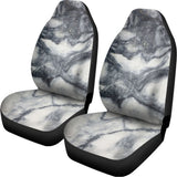 Dark Grey White Marble Print Universal Fit Car Seat Covers 102422