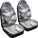 Dark Grey White Marble Print Universal Fit Car Seat Covers 102422
