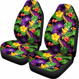 Dark Hawaiian Tropical Pattern Print Universal Fit Car Seat Covers 102422