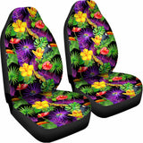 Dark Hawaiian Tropical Pattern Print Universal Fit Car Seat Covers 102422