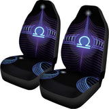 Dark Libra Zodiac Sign Print Universal Fit Car Seat Covers 102422