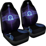 Dark Libra Zodiac Sign Print Universal Fit Car Seat Covers 102422