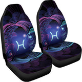 Dark Pisces Zodiac Sign Print Universal Fit Car Seat Covers 102422