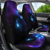Dark Purple Blue Galaxy Space Print Universal Fit Car Seat Covers 102422