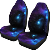Dark Purple Blue Galaxy Space Print Universal Fit Car Seat Covers 102422