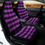 Dark Purple Check Pattern Print Universal Fit Car Seat Covers 102422