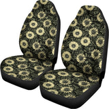 Dark Sunflower Pattern Print Universal Fit Car Seat Covers 102422