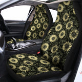 Dark Sunflower Pattern Print Universal Fit Car Seat Covers 102422
