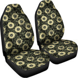 Dark Sunflower Pattern Print Universal Fit Car Seat Covers 102422