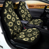 Dark Sunflower Pattern Print Universal Fit Car Seat Covers 102422