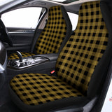 Dark Tan And Black Check Pattern Print Universal Fit Car Seat Covers 102422