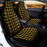 Dark Tan And Black Check Pattern Print Universal Fit Car Seat Covers 102422