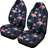 Dark Tropical Flamingo Pattern Print Universal Fit Car Seat Covers 102422