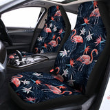 Dark Tropical Flamingo Pattern Print Universal Fit Car Seat Covers 102422