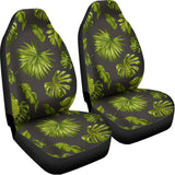 Dark Tropical Leaf Pattern Print Universal Fit Car Seat Covers 102422