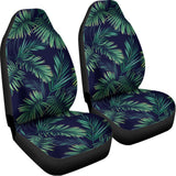 Dark Tropical Palm Leaf Pattern Print Universal Fit Car Seat Covers 102422