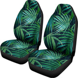 Dark Tropical Palm Leaves Pattern Print Universal Fit Car Seat Covers 102422