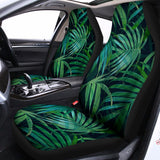 Dark Tropical Palm Leaves Pattern Print Universal Fit Car Seat Covers 102422