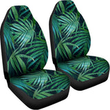 Dark Tropical Palm Leaves Pattern Print Universal Fit Car Seat Covers 102422