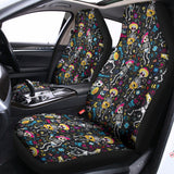 Day Of The Dead Mariachi Skeletons Print Universal Fit Car Seat Covers 102422