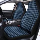 Deep Blue Houndstooth Pattern Print Universal Fit Car Seat Covers 102422