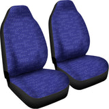 Deep Blue Knitted Pattern Print Universal Fit Car Seat Covers 102422