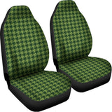 Deep Green Houndstooth Pattern Print Universal Fit Car Seat Covers 102422