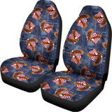 Denim American Eagle Pattern Print Universal Fit Car Seat Covers 102422
