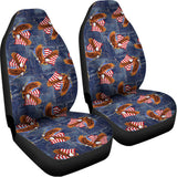 Denim American Eagle Pattern Print Universal Fit Car Seat Covers 102422